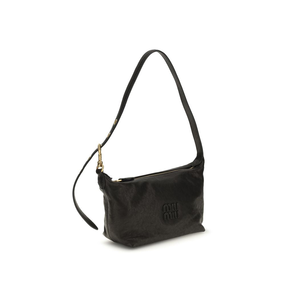 Black Suede Leather Shoulder Bag