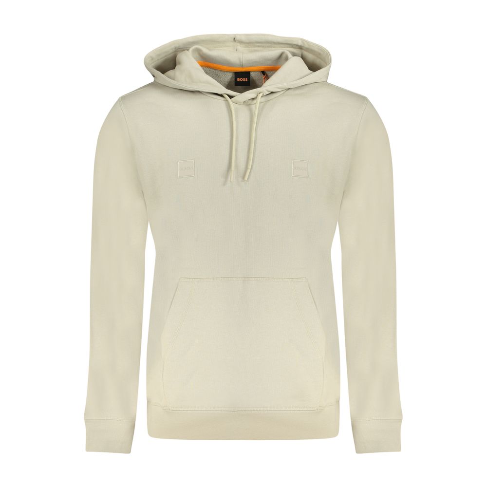 Beige Cotton Men Sweatshirt