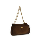 Brown Suede Leather Shoulder Bag