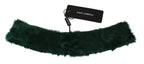 Green Fur Neck Collar Wrap Lambskin Scarf
