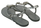 Silver Crystal Sandals Flip Flops Shoes