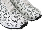 White and Black Leather Monza Sneakers