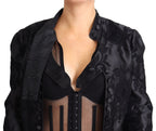 Black Lace Sheer Corset Organza Silk Jacket