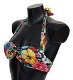 Multicolor Floral Print Swimwear Bikini Tops