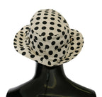 White 100% Cotton Polka Dot Design Trilby Hat