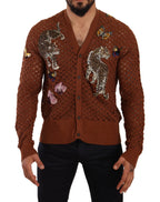 Brown Leopard Butterfly Cardigan Sweater