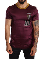 Purple Sport 10 Embroidery Crewneck T-shirt