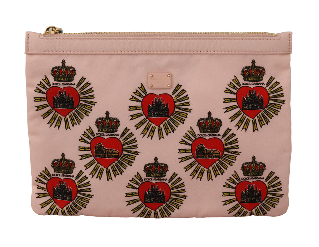 Clutch Pink D&G Logo Devotion Heart Toiletry Pouch Wallet