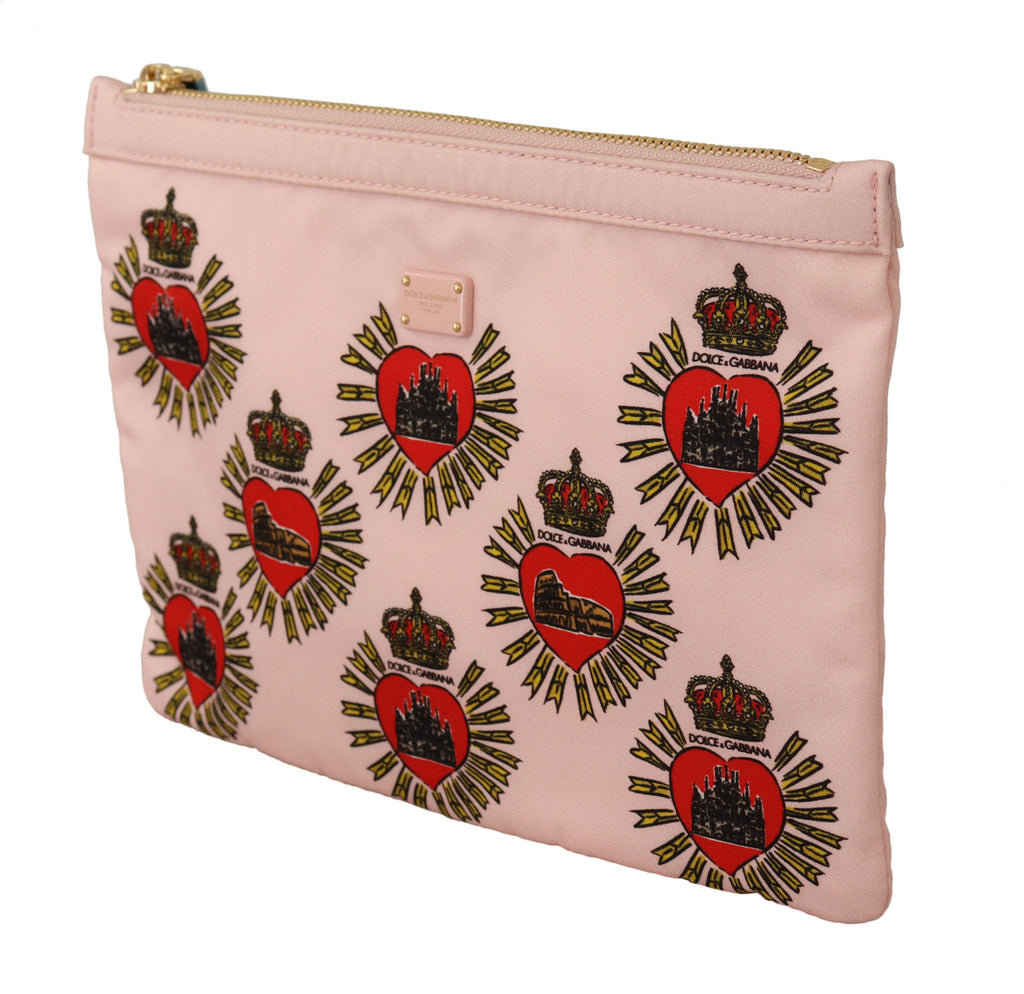 Clutch Pink D&G Logo Devotion Heart Toiletry Pouch Wallet