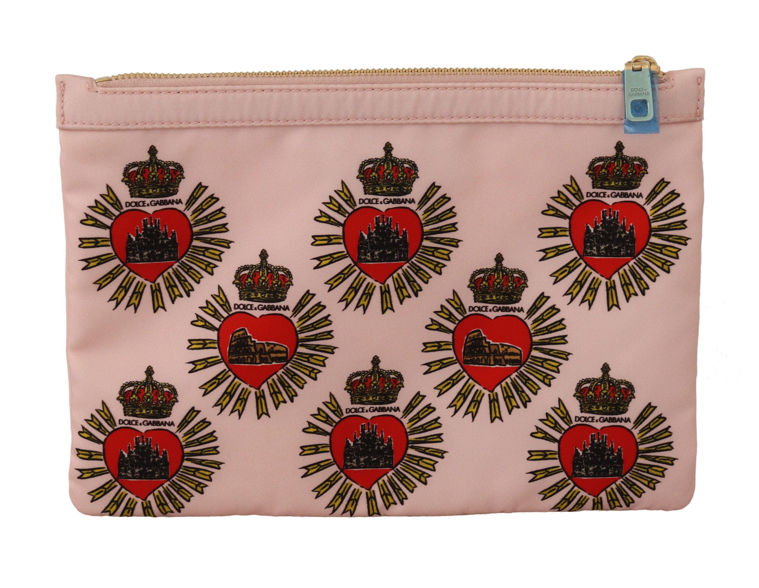 Clutch Pink D&G Logo Devotion Heart Toiletry Pouch Wallet