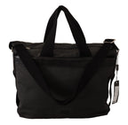 Black Denim Leather Shoulder Strap Messenger Bag