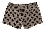 Black White Polka Dots Cotton Linen Shorts