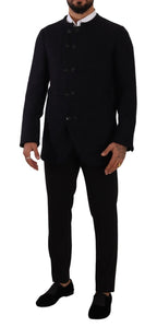 Gray Alpaca Button Down Men Coat Jacket