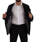 Gray Alpaca Button Down Men Coat Jacket