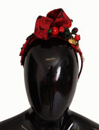 Cherry Silk Crystal Bow Logo Diadem Tiara Headband