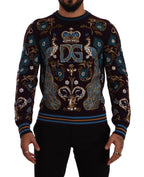 Bordeaux Cashmere DG Crown Embroidered Sweater