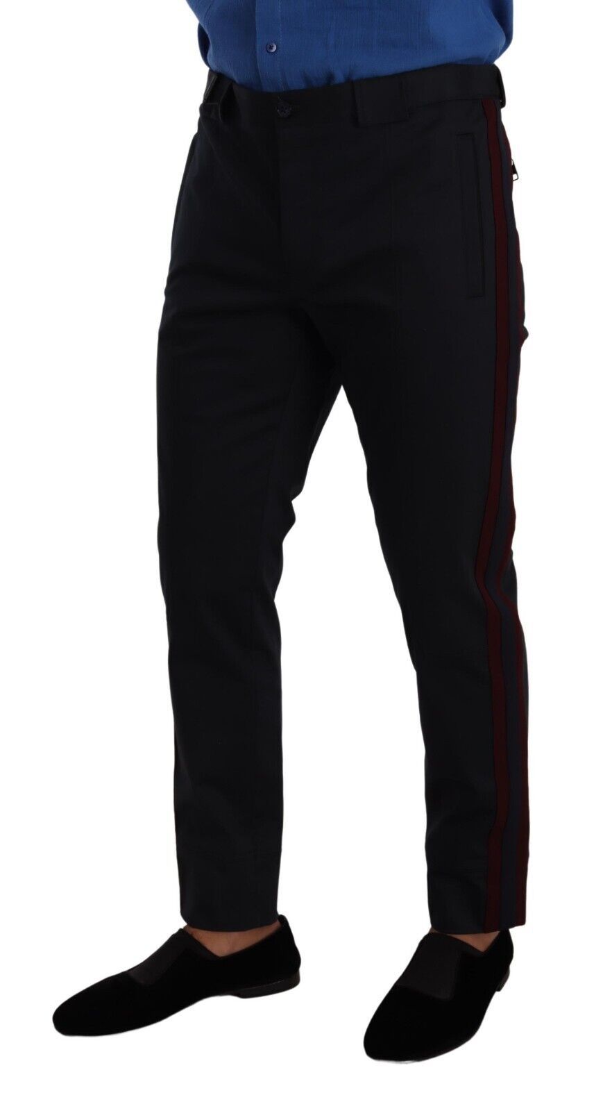 Blue Bordeaux Cotton Skinny Chino Pants