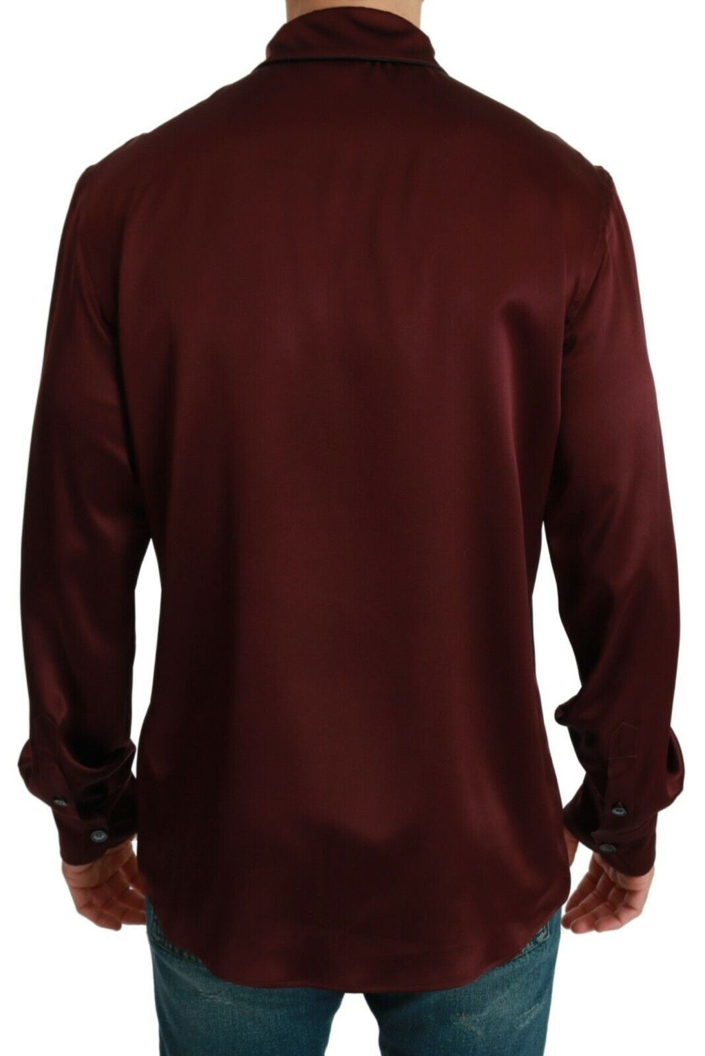 Bordeaux Silk Pajama Casual Shirt