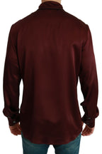 Bordeaux Silk Pajama Casual Shirt