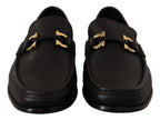 Black Calf Leather Moccasins Loafers Shoes