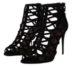 Black Suede Stiletto Heels Bette Sandals Shoes