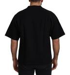 Black Logo Cotton Crewneck T-shirt