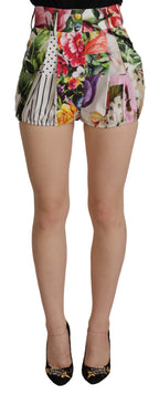 Multicolor High Waist Hot Pants Shorts