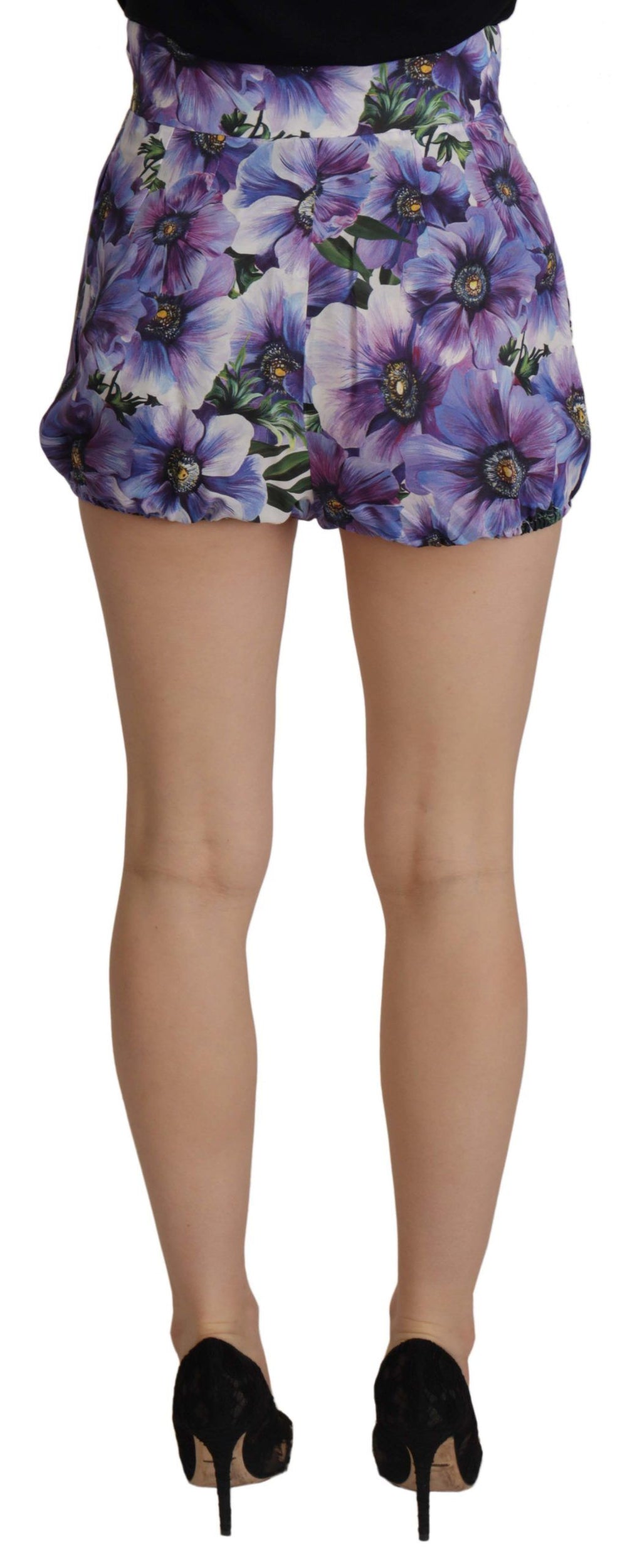 Purple Anemone High Waist Hot Pants Shorts