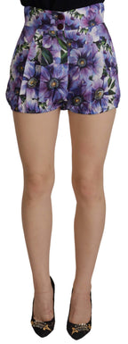 Purple Anemone High Waist Hot Pants Shorts