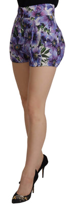 Purple Anemone High Waist Hot Pants Shorts