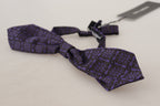 Blue Geometric Silk Adjustable Neck Papillon Tie
