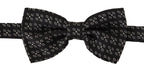 Black White Polka Dot 100% Silk Neck Papillon Tie