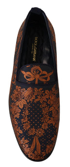 Blue Rust Floral Slippers Loafers Shoes