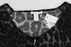 Gray Leopard Modal T-Shirt Blouse Top