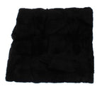 Black Weasel Fur Crochet Hood Scarf Hat