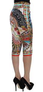 Multicolor Majolica Sicily Silk Pants