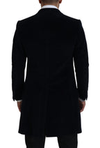 Black Cotton Cardigan Long Coat Men Jacket