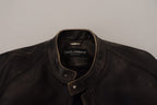 Black Leather Zipper Biker Coat Jacket