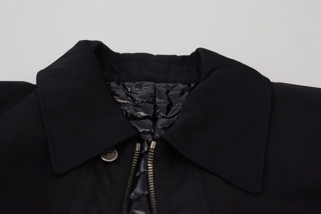 Black Wool Collared Full Zip Jacket