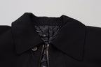 Black Wool Collared Full Zip Jacket