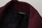 Bordeaux Polyester Double Breasted Jacket