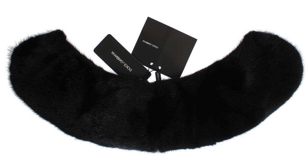 Black Mink Fur Shoulder Collar Scarf