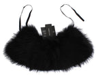 Black Fox Fur Collar Scarf