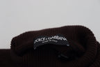 Brown Wool Turtle Neck Pullover Sweater