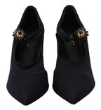 Black Socks Stretch Crystal Pumps Shoes