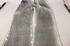 Grey Washed High Waist Denim Pants Cotton Jeans