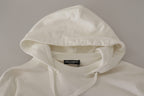 White Hoodie Pullover Embroidered Sweater