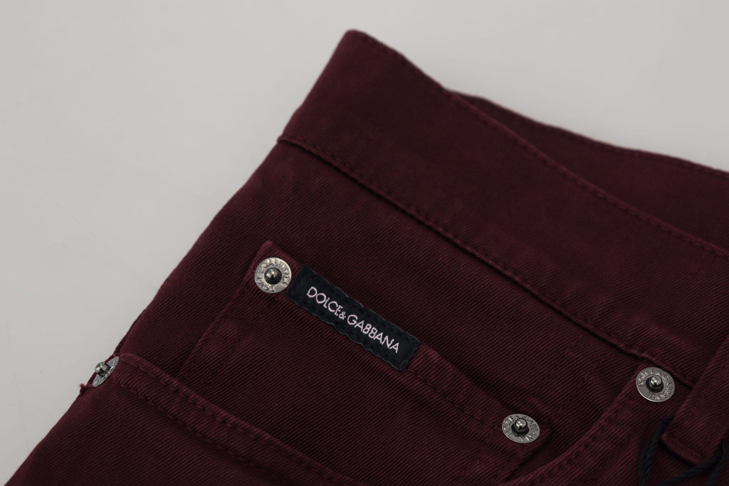 Bordeaux Cotton Stretch GOLD Denim Jeans