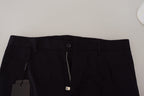 Blue Stretch Cotton Slim Trousers Chinos Pants