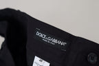 Blue Stretch Cotton Slim Trousers Chinos Pants